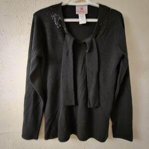 Quacker Factory Black Top with Sequin Details